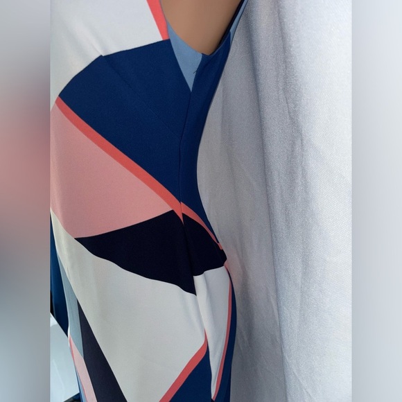 Vince Camuto  Printed Sheath Dress in Pink, Blue, and White - Picture 9 of 13
